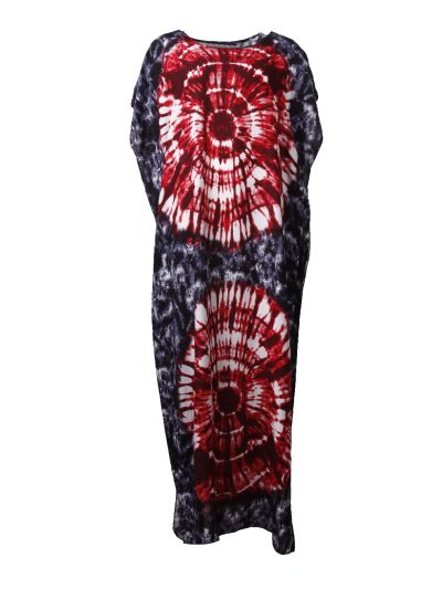 Koeldragende lange kaftan met batikprint 