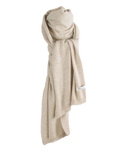 Kasjmier-blend sjaal in lichtbeige