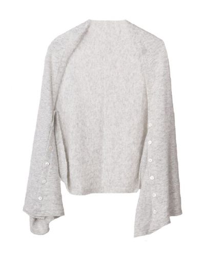 Bolero / poncho van kasjmier blend in lichtgrijs
