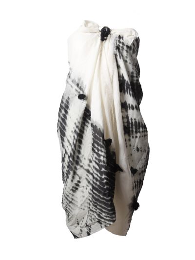 Katoenen pareo met tie-dye print in zwart