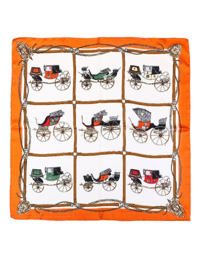 Vierkant satijnen sjaaltje met koetsprint