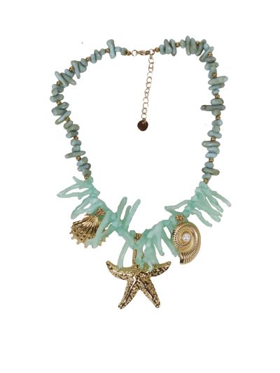 Statement koraal ketting in mintgroen