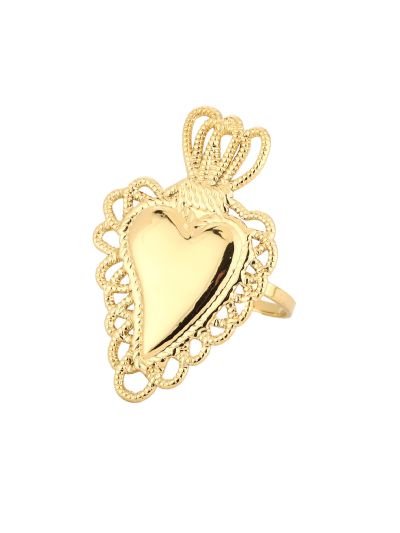 Hart met kroon ring
