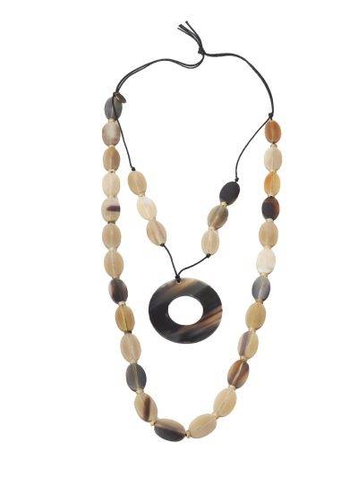 Lange statement ketting in bruintinten