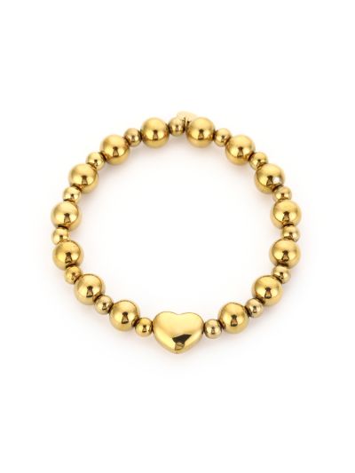 Lauri – Armband met gouden bolletjes en hartje