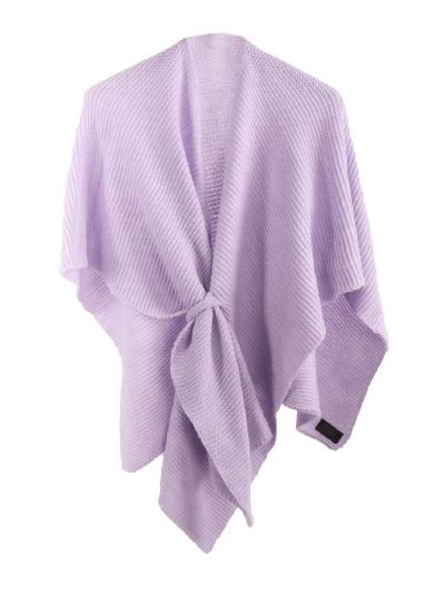 Alpaca-blend omslagdoek in lila met lus
