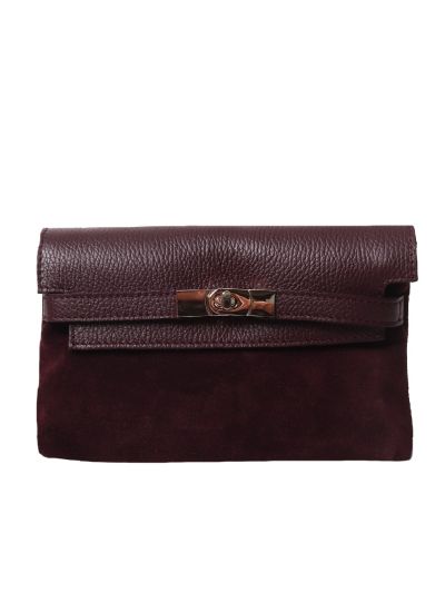 Jolie clutch in suéde & leer 