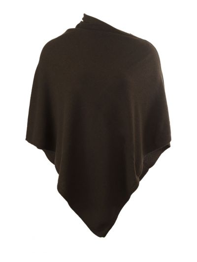 Kasjmier-blend poncho in legergroen