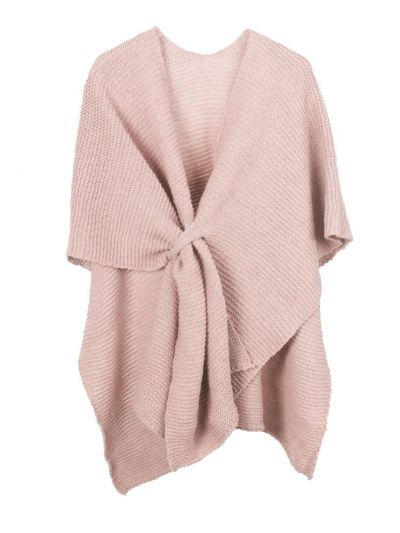 Alpaca-blend in licht-oudroze omslagdoek met lus