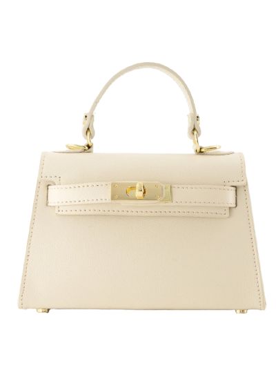 Livia lederen handtas in lichtbeige