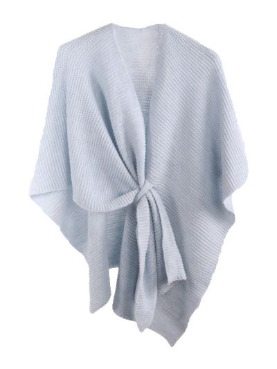 Alpaca-blend omslagdoek in lichtblauw met lus