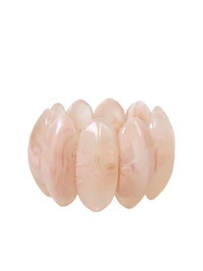 Statement armbanden met marmerlook in zachtroze