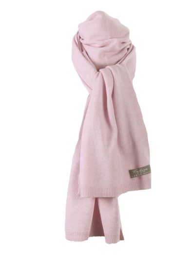 Kasjmier-blend sjaal in lichtroze