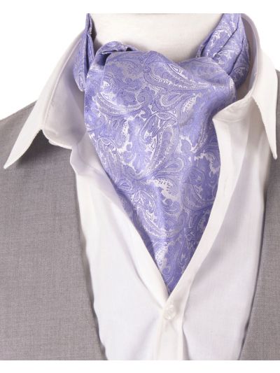 Lila kleurige Ascot Cravat met paisleydesign