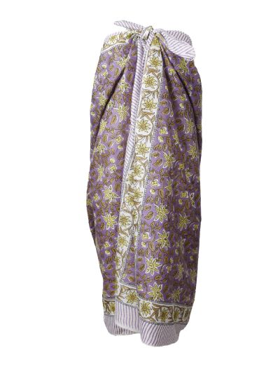 Reya sarong in lila met bloemenprint