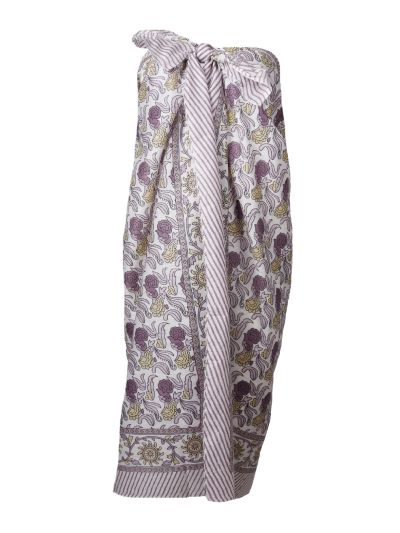 Lilly pareo met bloemenprint mauve-paars