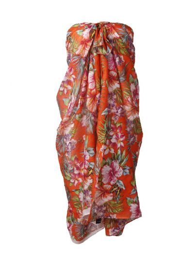 Lima pareo in oranje met vlinder en bloemenprint