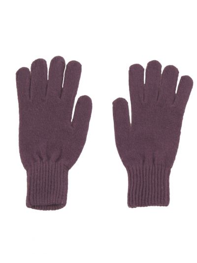 Fijngebreide handschoenen in mauve