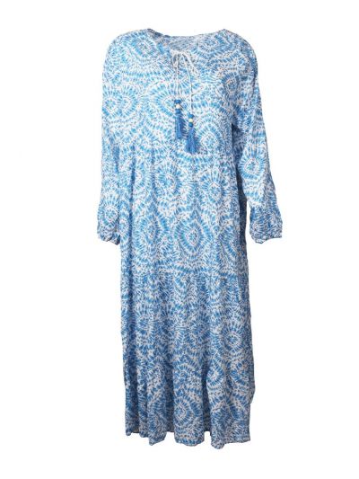 Maxi-jurk met lichtblauwe floralprint