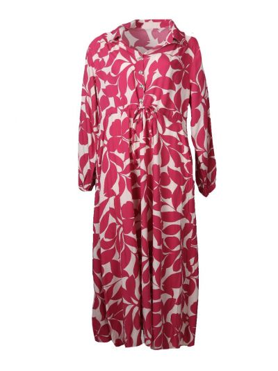 Maxi-jurk met print in fuchsia
