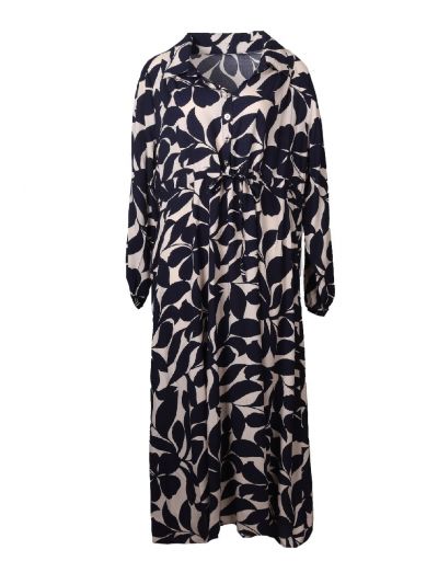 Maxi-jurk met print in marineblauw