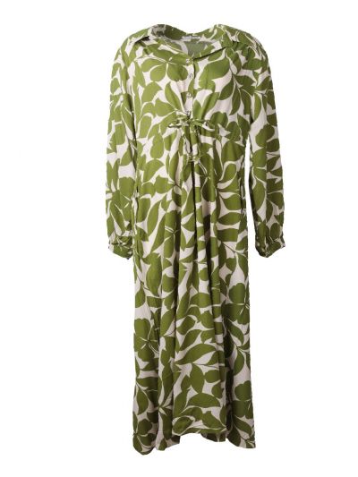 Maxi-jurk met print in mosgroen
