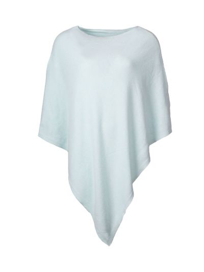 Poncho in kasjmier-blend in zachtblauw