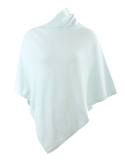 Kasjmier-blend poncho in licht-mintgroen