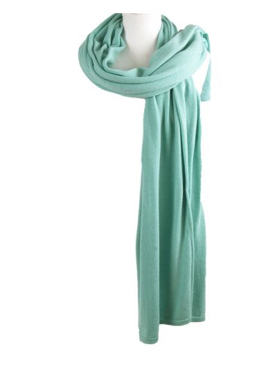 Kasjmier-blend sjaal/omslagdoek in pastelgroen