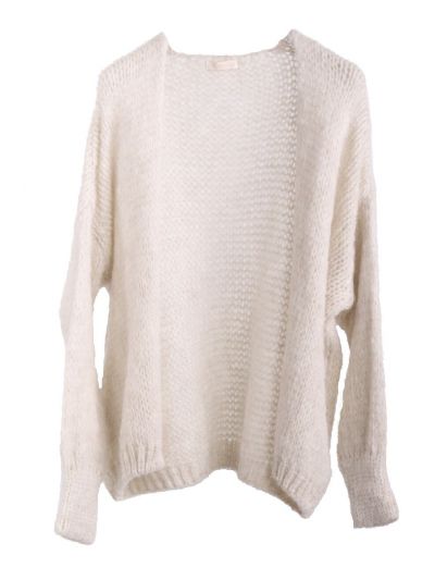 Oversized gebreid vest in lichtbeige
