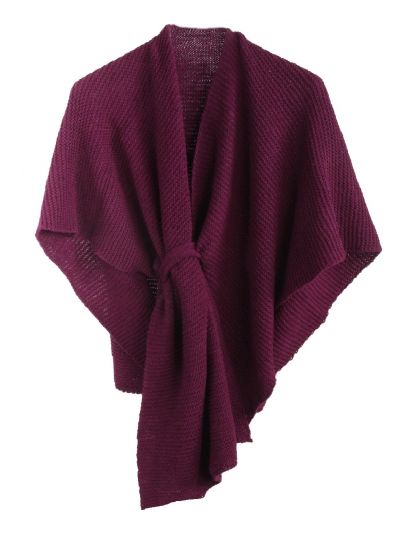  Alpaca-blend omslagdoek in framboos paars met lus