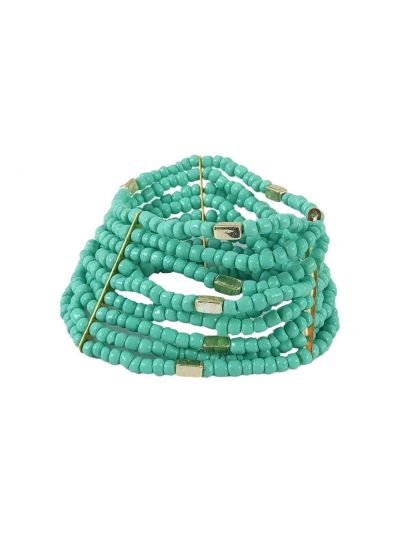 Negenvoudige mintgroene armband