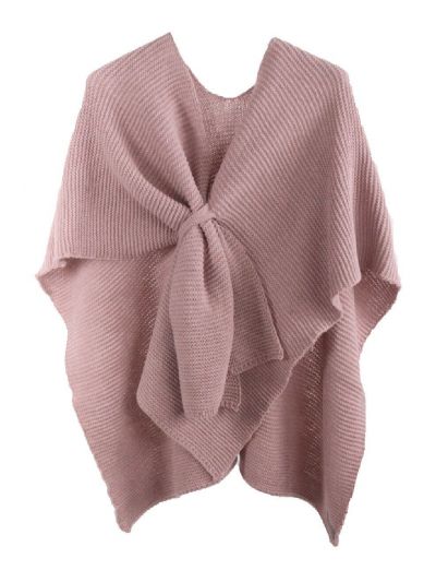 Alpaca-blend in oudroze omslagdoek met lus