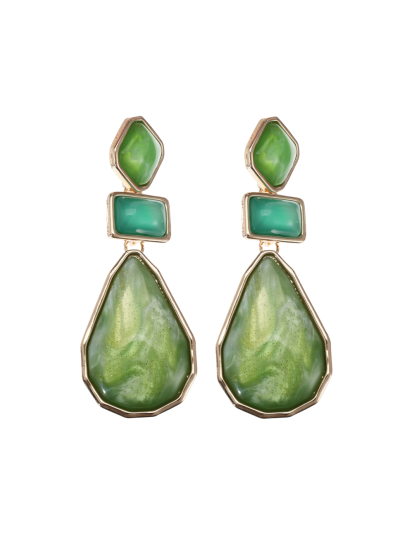 Statement stones oorbellen in groen
