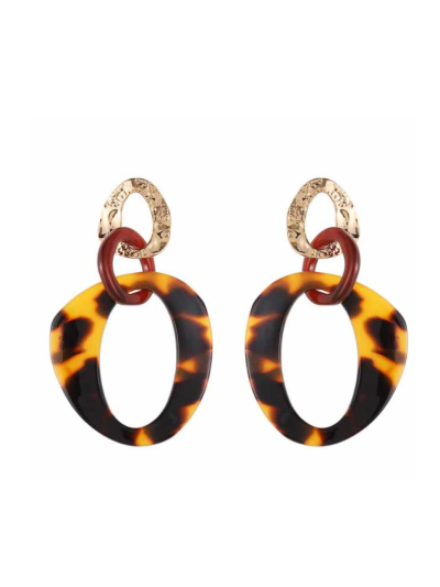 Leopard cirkel oorbellen