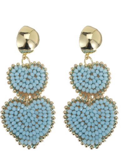 Oorbellen met hartjeshanger in turquoise