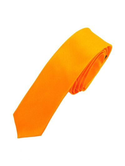 Fel oranje extra skinny stropdas