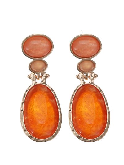 Statement stones oorbellen in oranje