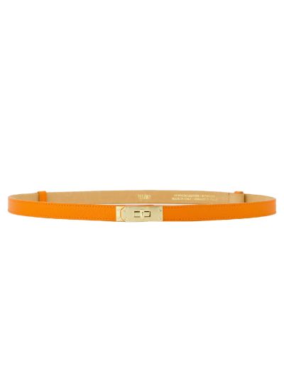 Luna leren riem in oranje
