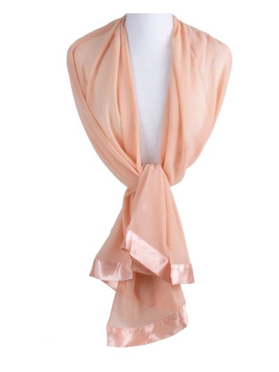 Poederroze crêpe voile stola