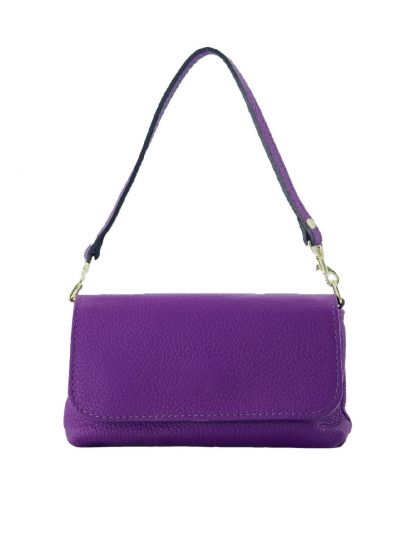 Paarse lederen clutch