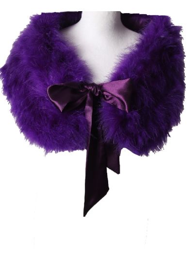 Maraboe veren stola met satijnen strik