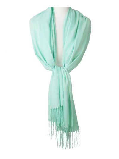 Kasjmier-blend pashmina sjaal in mintgroen