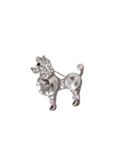Poodle broche met strass