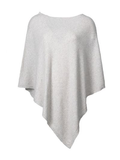 Poncho in kasjmier-blend in zachtgrijs
