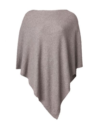 Poncho in kasjmier-blend in taupe