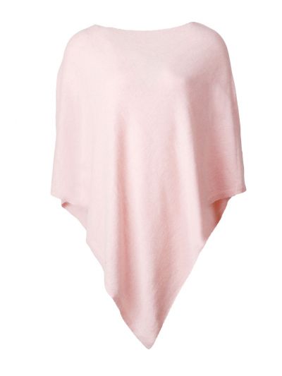 Poncho in kasjmier-blend in zachtroze