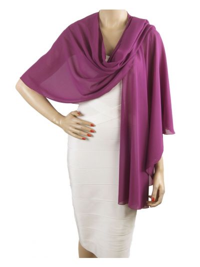 Pruimenpaarse soepelvallende cape stola