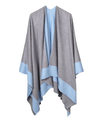 Reversibele omslagdoek in lichtblauw-grijs