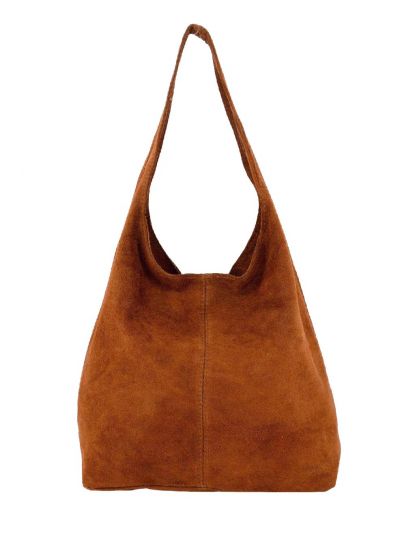Donker-oranje shopper met rits